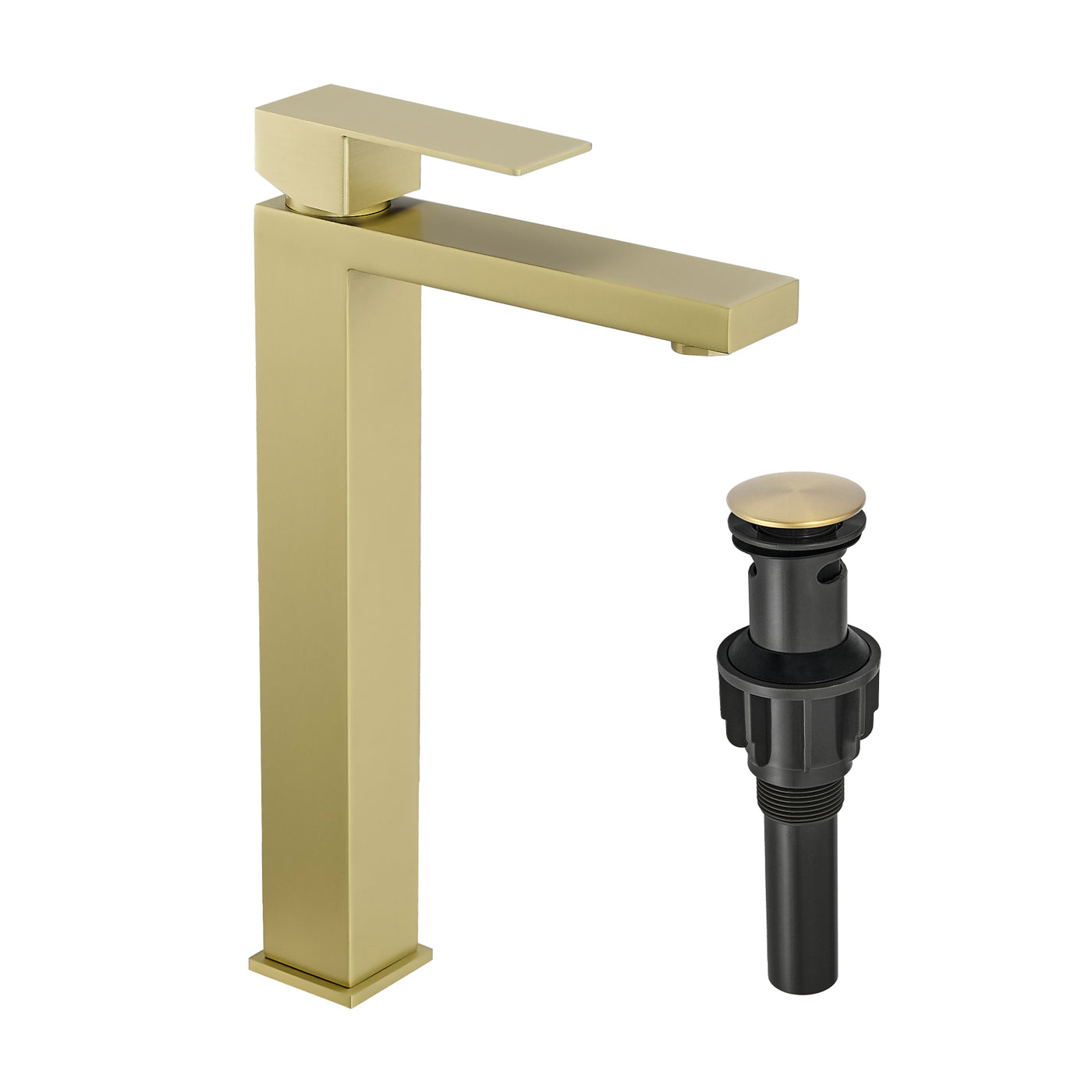 Brushed Gold Single Hole Bathroom Sink Faucet Modern Handle