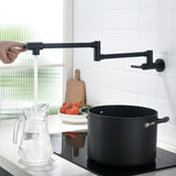 Wall Mount Brass Pot Filler Faucet with Swing Arms