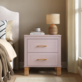 Solid Wood Nightstand Pink