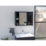 Medicine Cabinet - Double Door - Mirror - Black - 20.1"W x 22.8"H
