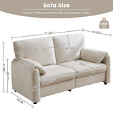 60" Down Filled Minimalist Sofa, Multiple Colors