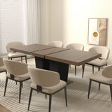 Engineered Wood Dining Table Extendable Beige/Brown 79"