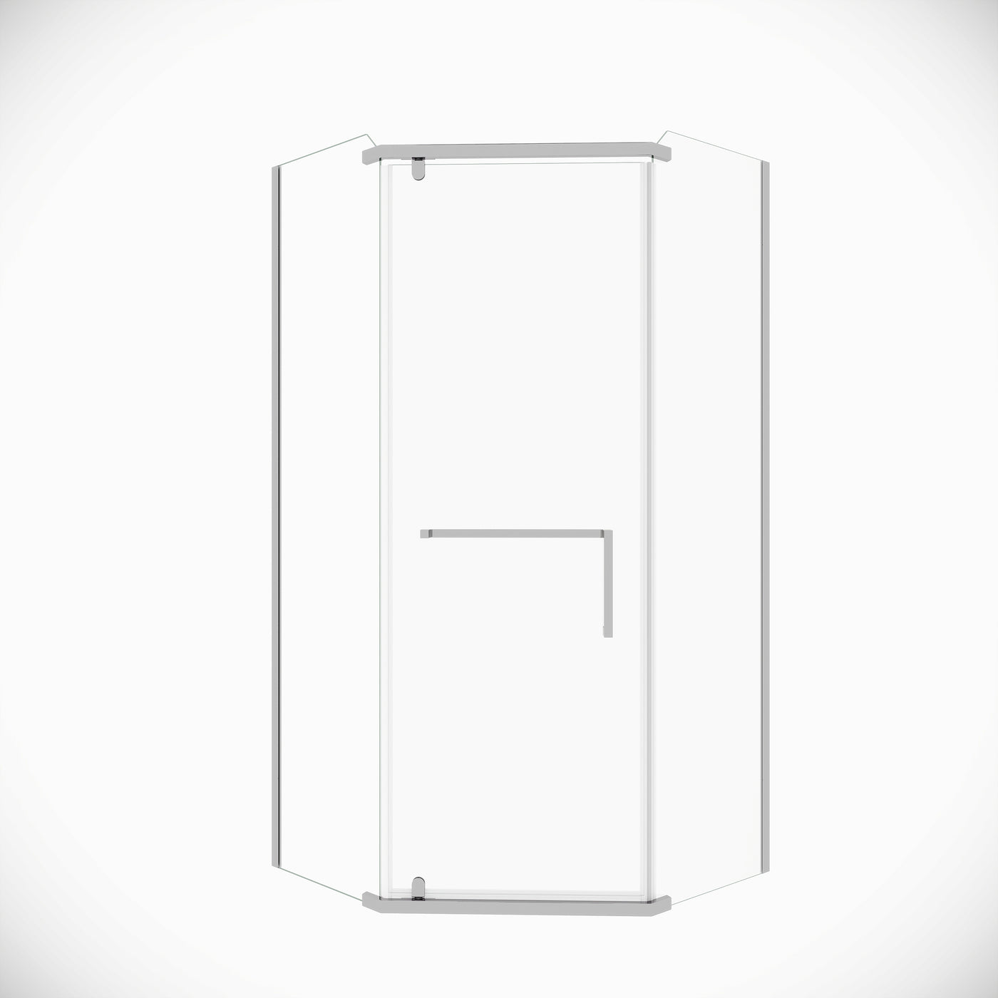 Neo-Angle Frameless Pivot Shower Door 6mm Tempered Glass