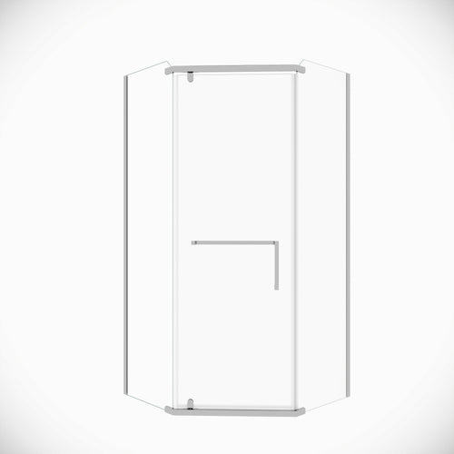 Neo-Angle Frameless Pivot Shower Door 6mm Tempered Glass