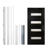 36 x 80 FRP Entry Door Slab with Frosted Glass - Contemporary Style