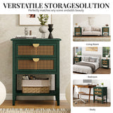 2 Drawer Side table, Naturel Rattan, End table, Suitable for bedroom