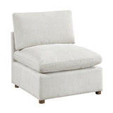 Modular Engineered Wood Sectional Sofa with Ottoman Beige 104"