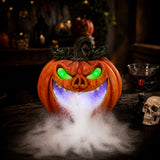 Halloween Pumpkin Monster Mist Maker, LED Light Up Fogger Figurine