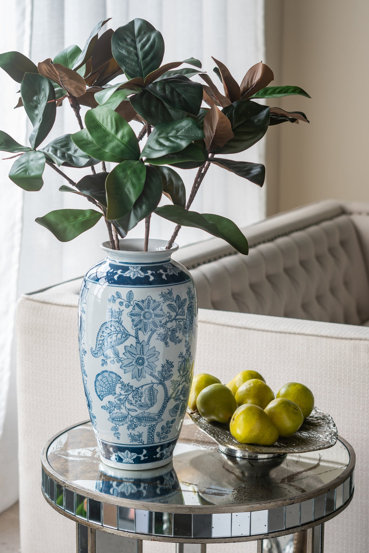 Blue and White Porcelain Flower Vase 7.5x15