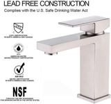 Single Handle Bathroom Faucet, Brushed Nickel Single Hole Bathroom Faucet