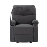Adjustable Manual Recliner Chair with Cup Holders Dark Gray