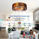 20" Modern Flush Mount Fan Light, Ceiling Fans