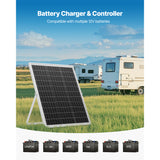 25W 12V Solar Battery Trickle Charger MPPT Controller IP67 Car Boat RV