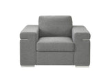 Light Gray Woven Fabric Arm Chair
