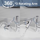 Chrome Bathroom Sink Faucet 360° Rotary Spray Temperature Display