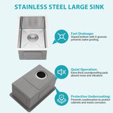 12 Inch Undermount Sink - 12" x 18" x 8" Undermount Stainless Steel Kitchen