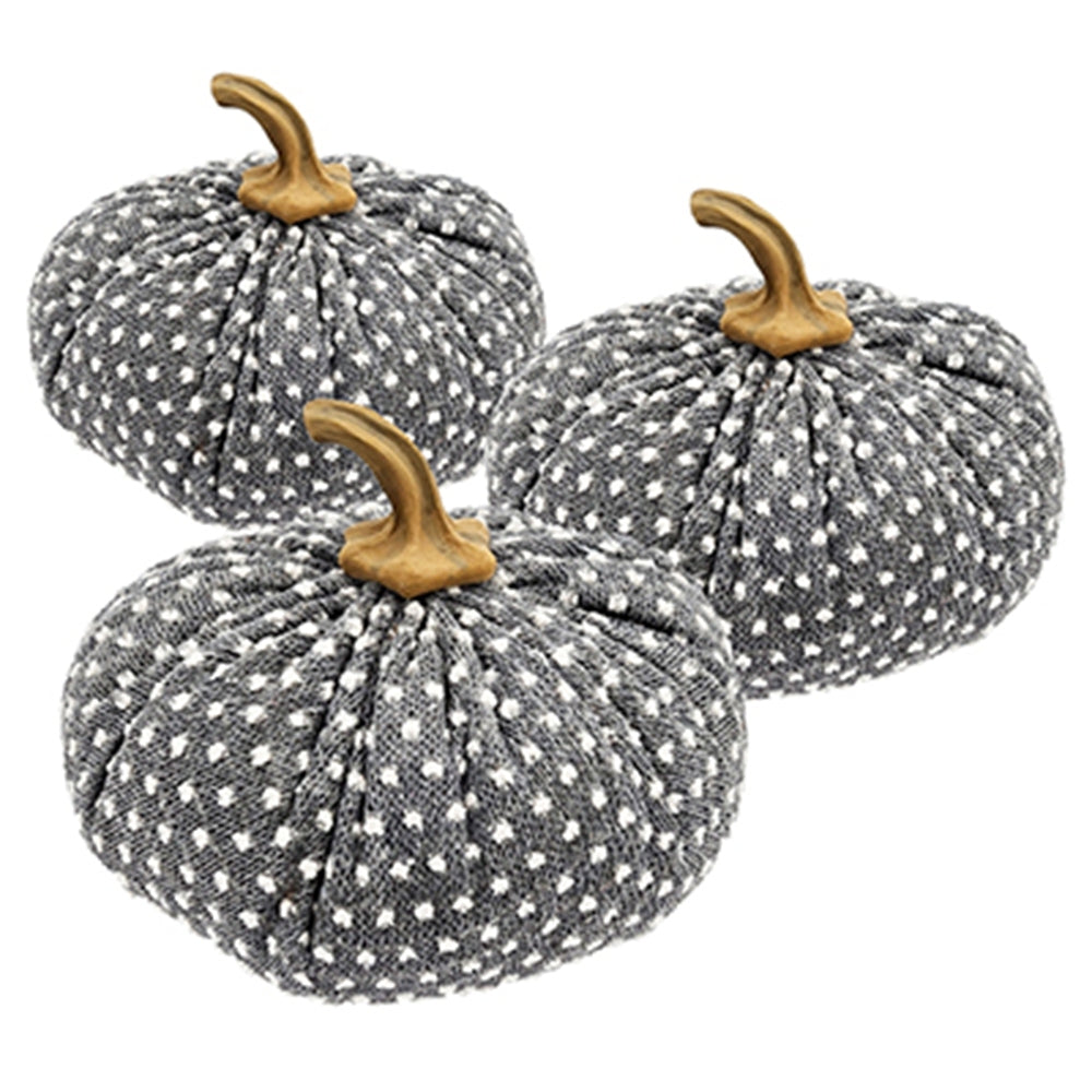 Set of 3 Pumpkin Ornaments Fall Harvest Thanksgiving Decor