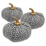 Set of 3 Pumpkin Ornaments Fall Harvest Thanksgiving Decor