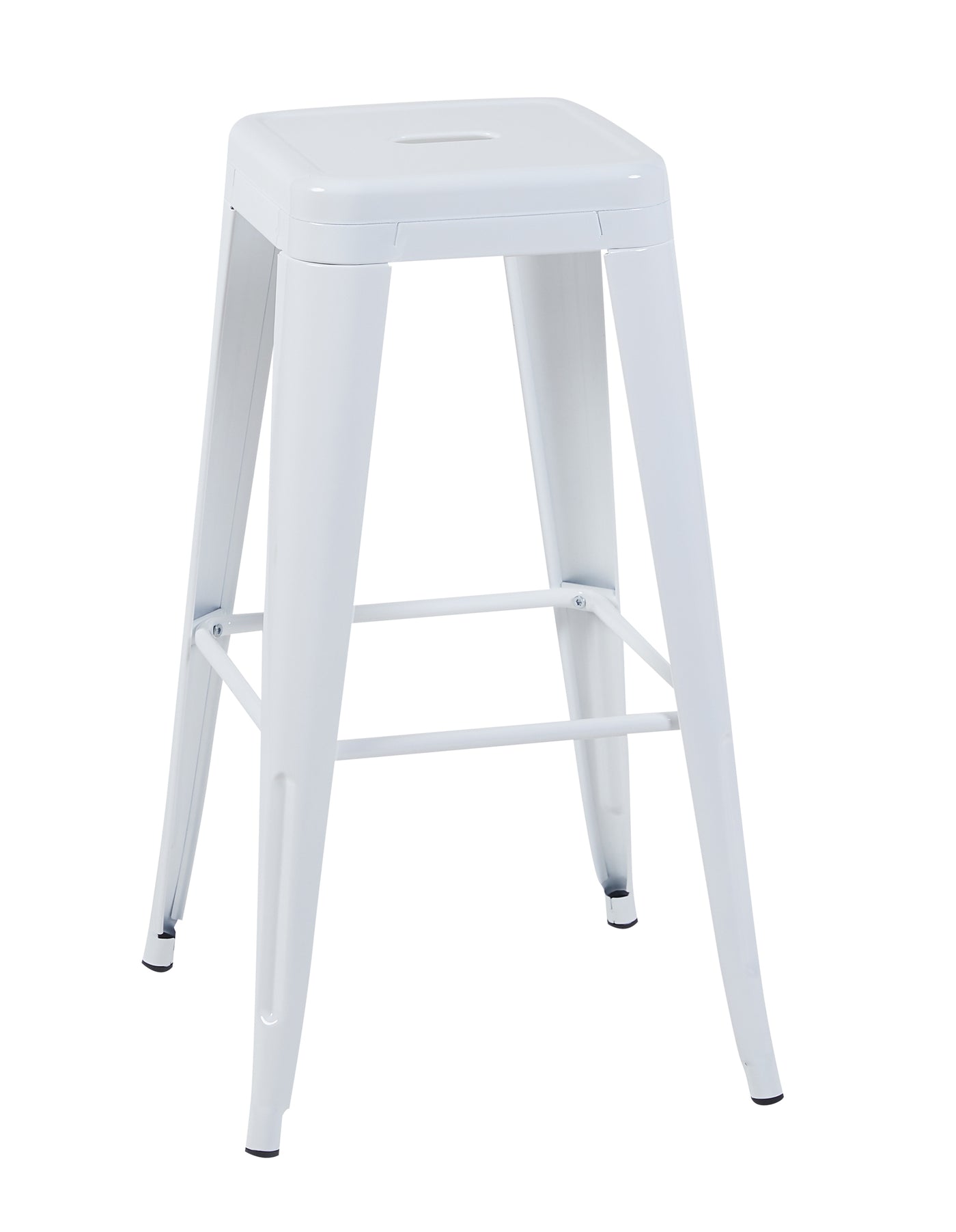 30" Counter Height Bar Stools Set of 4, Metal Backless White