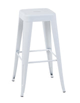 30" Counter Height Bar Stools Set of 4, Metal Backless White