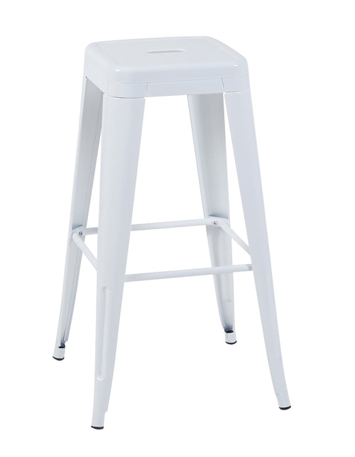 30" Counter Height Bar Stools Set of 4, Metal Backless White