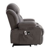 Power Lift Recliner Chair with Heat Massage USB Port Grey