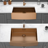 30 Rose Gold Farmhouse Sink - 30x21x10 Inch Kitchen Sink Stainless Steel