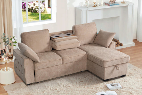 Sectional Sofa with Storage Chaise and Adjustable Backrests