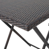 Wicker Bar Table Set Brown Multi