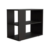 Side Table with Open Shelf, Melamine, Wengue, 23.6" Wide