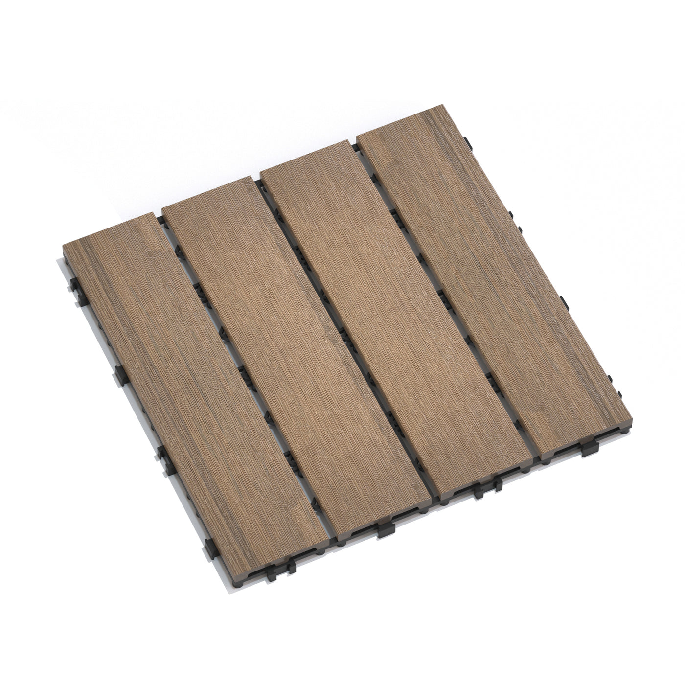 WPC Interlocking Patio Deck Tiles Pack of 11 Water Resistant Oak