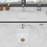 Quartz Kitchen Sink - 14.82" x 17.55" x 8.38" White Granite Composite