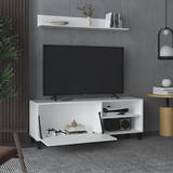 TV Stand and Wall Shelf Set - Engineered Wood - White - 55.1"W