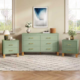 Solid Wood Nightstand Sage Green
