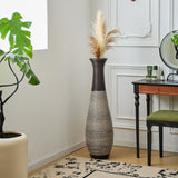 Hand-Woven PVC Rattan Floor Vase, 39.3 Inch Tall Decorative Vase