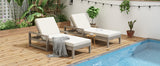 Outdoor Patio Furniture Set of 2 Acacia Wood Gray