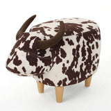 Fabric Ottoman Brown/White