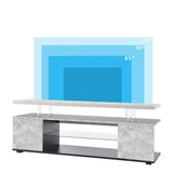 55 Inch TV Stand Entertainment Console Grey Black