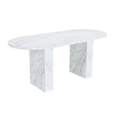 Engineered Wood Dining Table White 37"