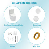 Ceramic One Piece Toilet for Bathroom, 12-inch Rough-In, 1.1/1.6 GPF