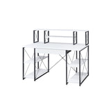 Writing Desk - Wood & Metal Sled Base - White - 47" Top with Drawer