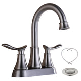 2-Handle 4-Inch Brushed Nickel Bathroom Faucet with Pop-up Drain