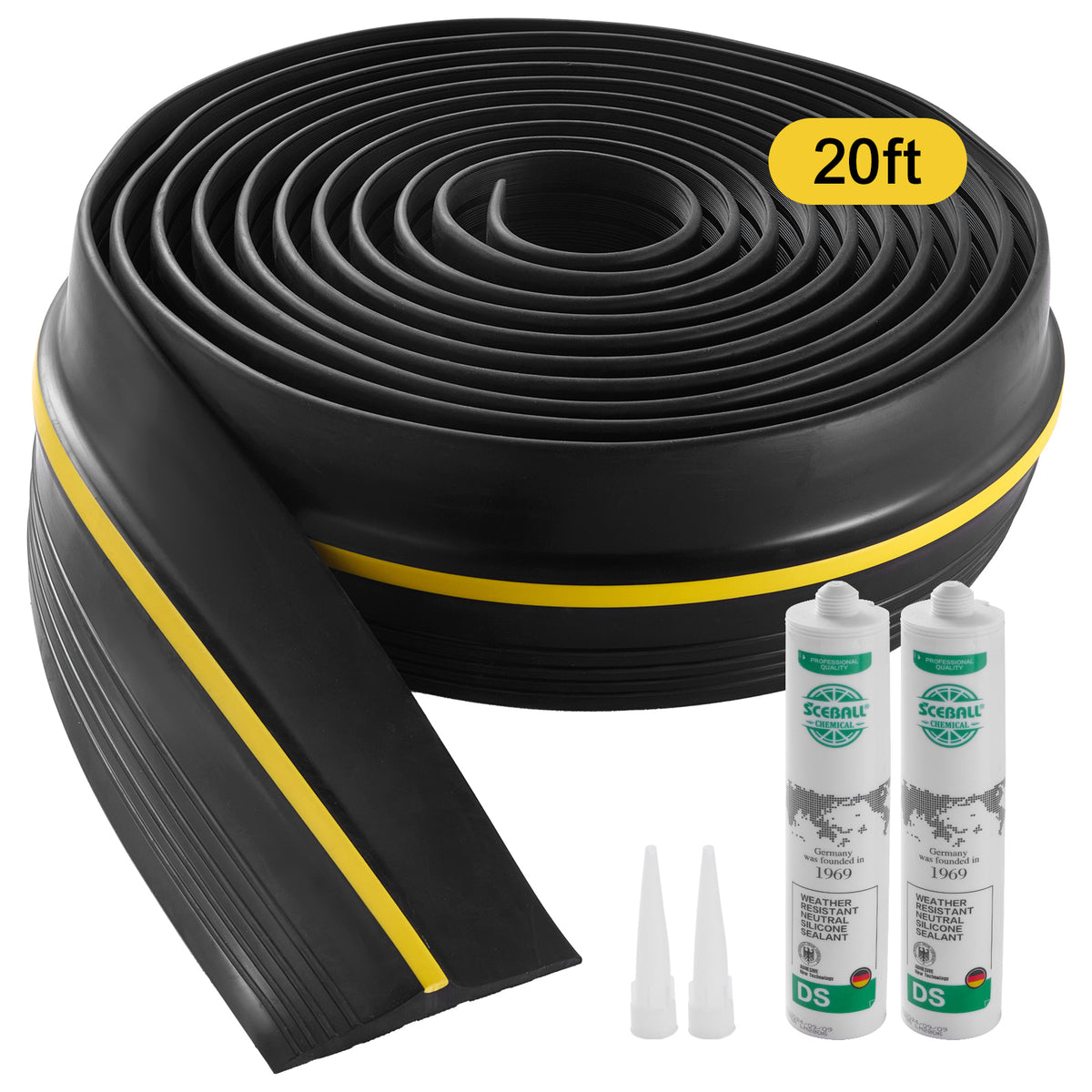 Garage Door Threshold Seal Strip, 20 FT Universal Garage Door Floor Seal Strip