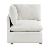 Modular Engineered Wood Sectional Sofa with Ottoman Beige 104"