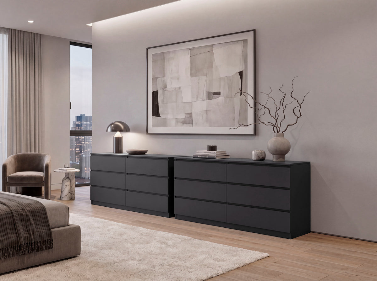 6-Drawer Dresser Wenge 60.4 In Minimalist – NIKKI CASA
