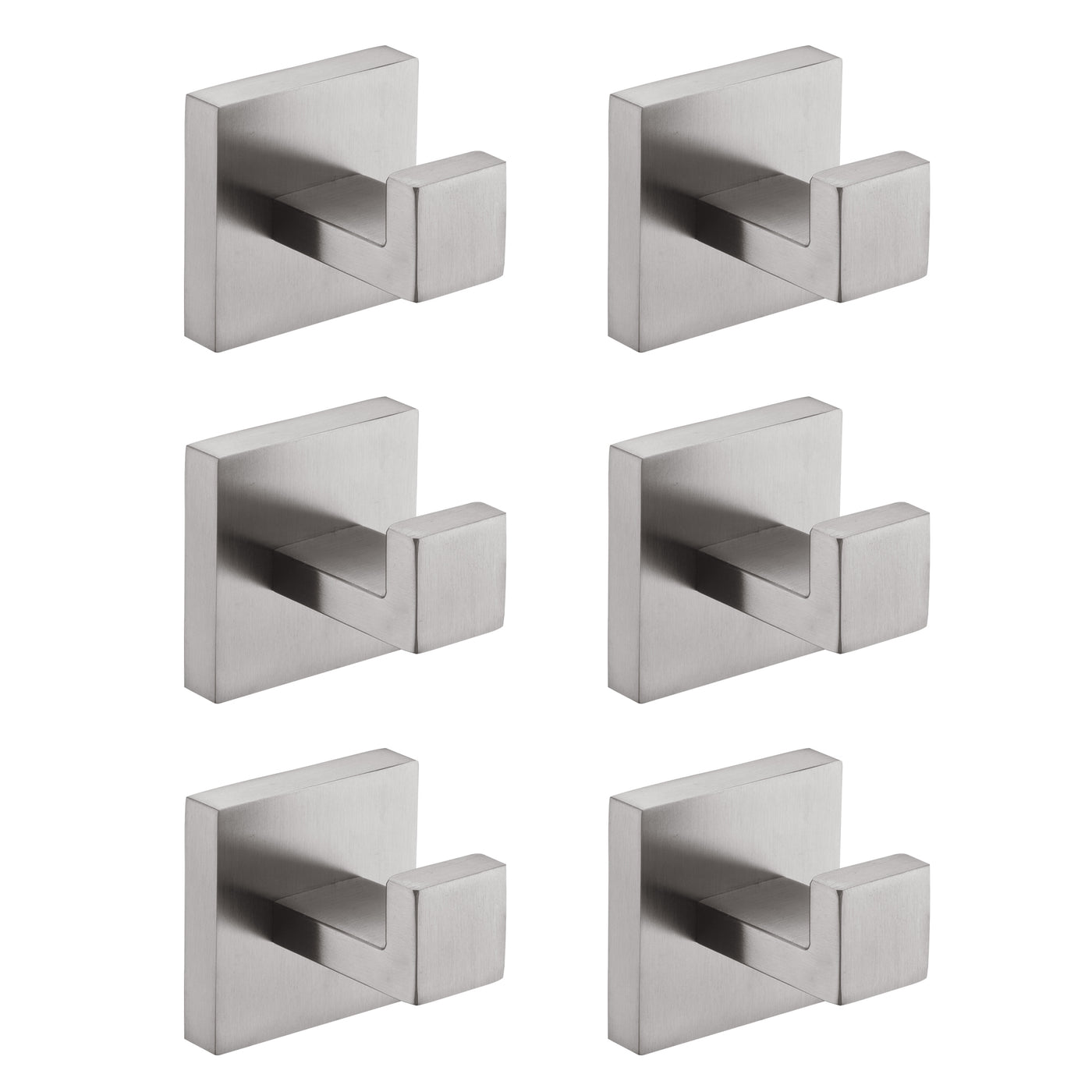 6 Pack Stainless Steel Wall-Mounted Towel Hooks