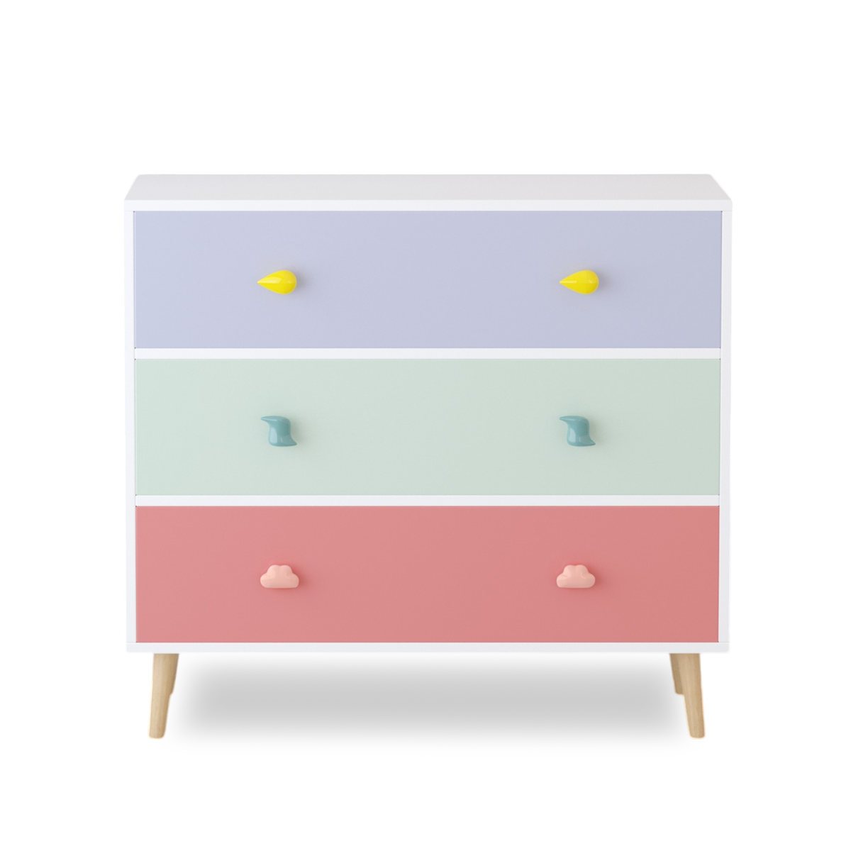 Kids 3 Drawer Dresser, Baby Nightstand for Bedroom, Storage Cabinet
