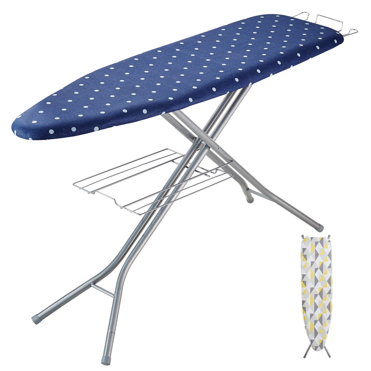 Ironing Board with Bottom Storage Tray, Thickened 4 Layers Iron Board