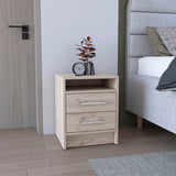 Nightstand - Two Drawers - Light Gray - 19.9" H x 15.7" W