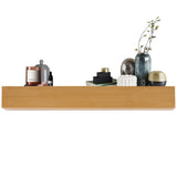 48" Fir Wood Floating Fireplace Mantel Shelf Light Brown